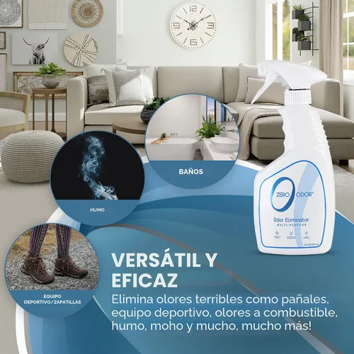Miniatura 5 de Zero Odor Eliminador de olores multiusos - Olor de aire y superficie - Tecnología patentada para baño, cocina, tela, armario, huele muy bien