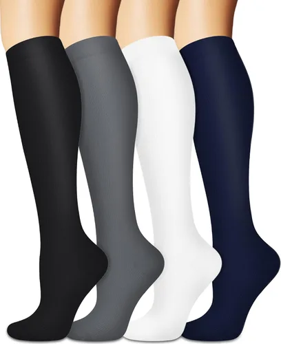 Miniatura 10 de Calcetines de compresión para mujeres y hombres circulación (3 pares) son el mejor apoyo para correr, atletismo, ciclismo, senderismo 01 Negro