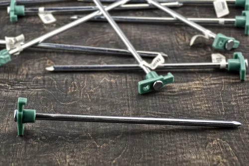 Miniatura 4 de SE Juego de estacas de metal resistente para tienda de campaña, paquete de 10, clavijas de acero galvanizado de 10.5 pulgadas para anclaje seguro