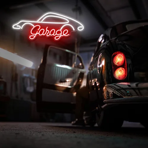 Miniatura 8 de Kavaas Letrero de garaje de neón, letrero de garaje LED para decoración de la habitación del coche Letrero de coche de neón para decoración