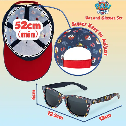 Miniatura 6 de Paw Patrol Gorra de béisbol y gafas de sol para niños, sombrero de sol para niños y gafas de sol UV400 para niños