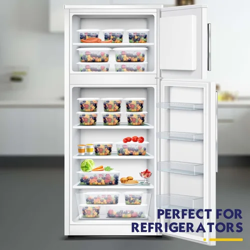 Miniatura 7 de BIEAMA Paquete de 6 bandejas de plástico de 1/6 de 4 pulgadas de profundidad con tapas, translúcidas, comerciales, sin BPA, almacenamiento apilable