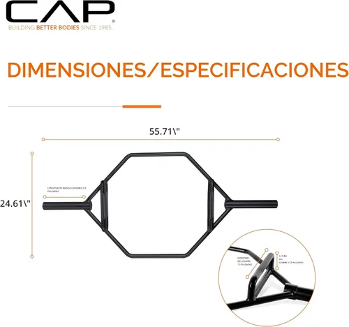 Miniatura 4 de CAP Barbell - Barra olímpica de trampa Varias opciones de agarre