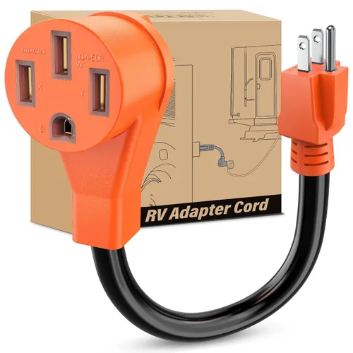 Miniatura 52 de Nilight - 50033R Adaptador de enchufe RV de 18 pulgadas, 50 amperios a 30 amperios, adaptador eléctrico de Dogbone de alta resistencia con mango 115G
