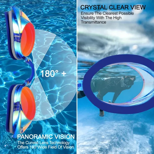 Miniatura 4 de Gafas de natación, paquete de 2 gafas de natación con protección UV antivaho para adultos, hombres, mujeres, jóvenes