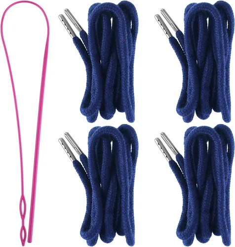 Miniatura 10 de Jetec Cordones de repuesto con cordón fácil de enhebrar para pantalones deportivos, pantalones cortos, pantalones, chaquetas (beige, azul marino)