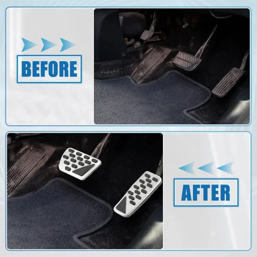 Miniatura 3 de Cubierta de pedal de freno de gas antideslizante para Jeep Wrangler JL 2018-2023 Gladiator JT 2020-2022 acero inoxidable tono plateado (juego de 1)