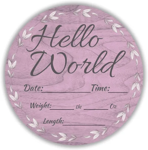 Miniatura 9 de Cartel de anuncio de Hello World para recién nacido, regalo de ducha, estadísticas de nacimiento, accesorios para fotos de hospital, revelación
