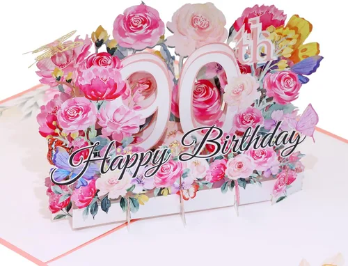 Miniatura 8 de PENTA ANGEL Tarjeta de felicitación de feliz cumpleaños 30 con diseño de flores 3D, regalo de cumpleaños de 30 años con sobre en blanco para su
