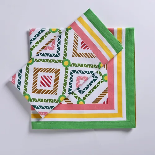 Miniatura 9 de Fingercraft - Juego de 12 servilletas de tela de mezcla de algodón y lino, con estampado, perfecta para fiestas, cenas, bodas, cócteles y Navidad