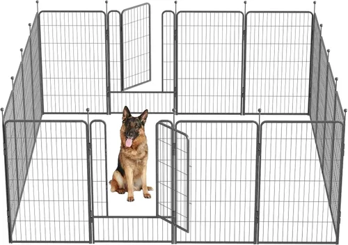 Miniatura 13 de Corralito para perros, 24/32/40 pulgadas de altura en resistente, valla plegable para interiores y exteriores, corralito portátil para mascotas