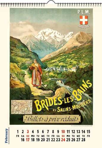 Miniatura 3 de Calendario de pared 2026 [13 páginas de 8 x 12 pulgadas] Pósteres de viaje antiguos europeos 1900-1910 anuncios retro vintage