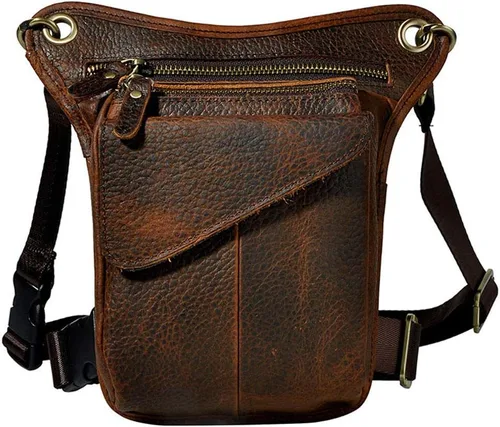 Miniatura 8 de Riñonera de cuero para hombres y mujeres, cinturón multiusos para motocicleta, bicicleta, deportes al aire libre, táctica, ciclismo, equitación