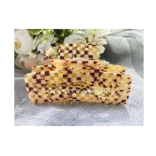 Miniatura 23 de Pinzas para el cabello a cuadros para mujeres y niñas, pinzas de pelo de moda para peinar con pinzas de garra, cabello grueso, forma rectangular