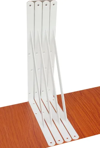 Miniatura 72 de Paquete de 16 soportes de estante resistentes negros de 20 pulgadas de largo x 12 pulgadas de alto con tornillos, soportes de estante de metal