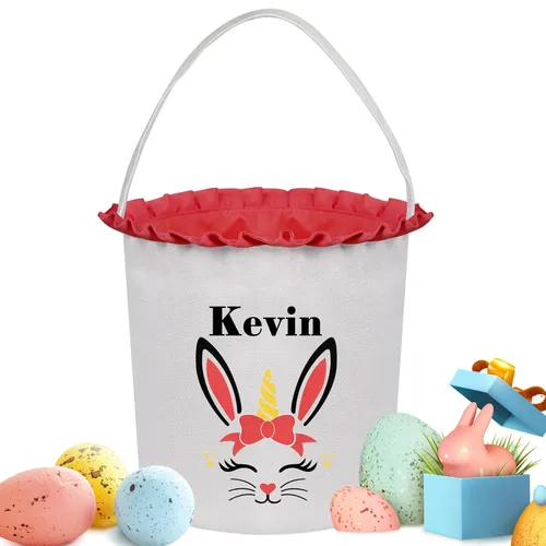 Miniatura 29 de Cestas de Pascua personalizadas para niños y niñas, cestas de conejo de Pascua personalizadas para niños, cesta de caza de huevos de Pascua, regalos