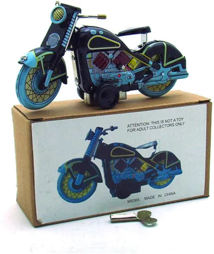 Charmgle Retro Wind-Up - Juguete de colección para adultos, accesorios de fotografía de juguete de motocicleta, decoración de juguetes de lata de