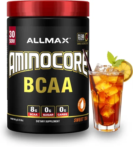 Miniatura 21 de ALLMAX Nutrition AMINOCORE BCAA en polvo, 0.29oz de aminoácidos, bebida de recuperación intra y después del entrenamiento, sin gluten, frambuesa