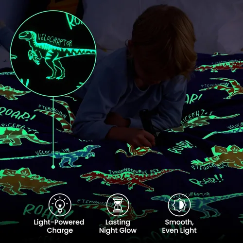 Miniatura 8 de Joiedomi Manta que brilla en la oscuridad, juguetes de dinosaurio para niños de 3 a 5 años, regalos de dinosaurios, juguetes para edades de 2, 3, 4