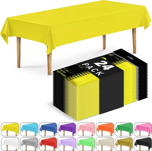 Miniatura 60 de DecorRack 2 Manteles rectangulares de plástico libres de BPA, 54 x 108 pulgadas, mantel de mesa para comedor, mantel rectangular para fiestas