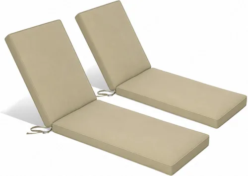 Miniatura 9 de BPS Paquete de 2 cojines para tumbonas de 72 x 22 pulgadas, resistentes a la decoloración y al agua, funda extraíble y correas ajustables para tomar