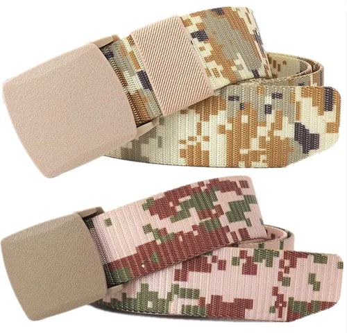 Miniatura 22 de Cinturón para hombre, cinturón táctico militar de nailon con hebilla sin metal, paquete de 2 Camuflaje verde y camuflaje caqui