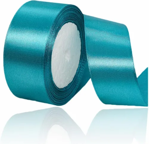 Miniatura 187 de Cinta azul de 1-1/2 pulgadas x 25 yardas, cinta de seda de satén azul real para envolver regalos, fabricación de lazos para el cabello, ramos