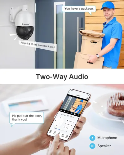 Miniatura 7 de Jennov Cámara IP PoE de 6MP para exteriores con panorámica e inclinación y zoom óptico 20X, cámara de seguridad PTZ domo de 360 grados con visión
