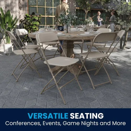 Miniatura 8 de Flash Furniture Hercules Series - Sillas plegables de plástico para fiestas y bodas, asientos apilables para eventos comerciales, juego de 10