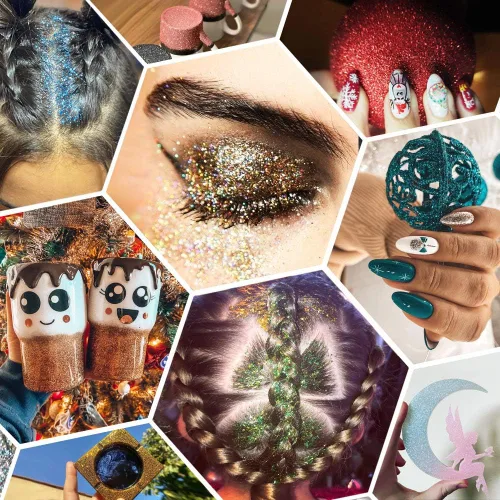 Miniatura 5 de Brillantina fina de 24 colores, para manualidades, DIY, maquillaje, para la cara o las uñas o el pelo, para los ojos o los labios, de resina