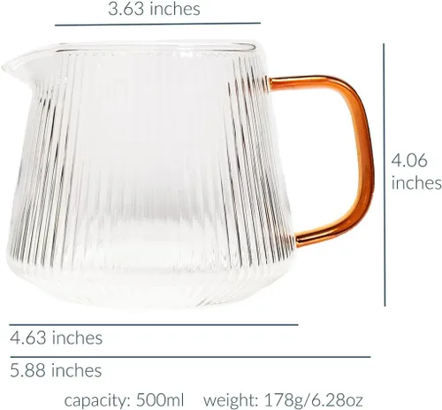 Miniatura 6 de Decantador de pourover CEREMONY, decantador de vidrio de borosilicato para café, té y otras bebidas (16.9 fl oz)