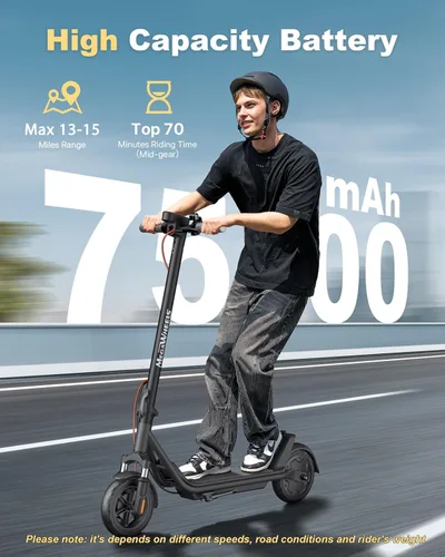 Miniatura 2 de Patinete eléctrico para adultos, motor de 300W hasta 15.5 MPH, neumáticos sólidos de 8.5", pantalla LED y control por APP, patinete eléctrico