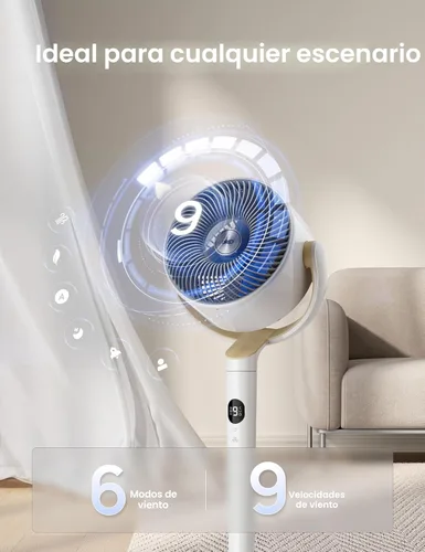 Miniatura 6 de Dreo Ventilador Inteligente para Dormitorio, Ventiladores Oscilantes Omnidireccionales de 120° +120°, Ventilador de Pedestal Silencioso de 90 pies