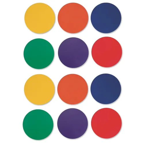 S&S Worldwide Spectrum - Marcadores de vinilo redondos suaves y antideslizantes de 5 pulgadas, para clases de PE/gimnasio, actividades y juegos de