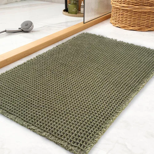 Miniatura 20 de tchdio Tapete de baño con borlas, súper absorbente, antideslizante, ultrasuave, lavable a máquina, con borlas, para el suelo del baño, junto a