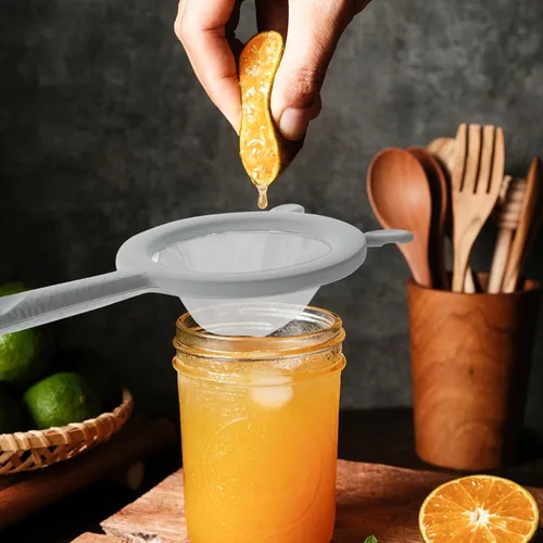 Miniatura 4 de Colador de malla ultra fina de cocina, 3 piezas, colador de malla fina con asa, herramienta de cocina para leche de soja, café, yogur, jugo, hoja