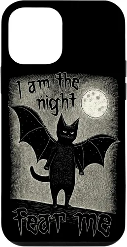 Miniatura 12 de Funda para iPhone 15 I Am The Night Fear Me Cute Black Cat Bat Punk Goth Grunge