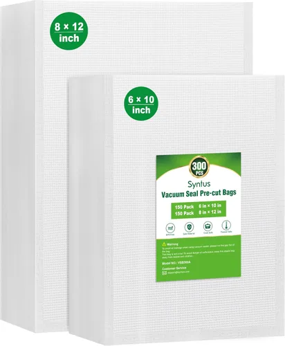 Miniatura 15 de Bolsas selladoras al vacío Syntus para alimentos, 100 unidades de pinta de 6" x 10", bolsa precortada de grado comercial, bolsas de vacío