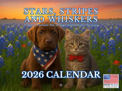 Miniatura 16 de Calendario mensual de pared 2026 con hilo de bandera de Estados Unidos 250 aniversario 1776 de 12 meses, fabricado en Estados Unidos