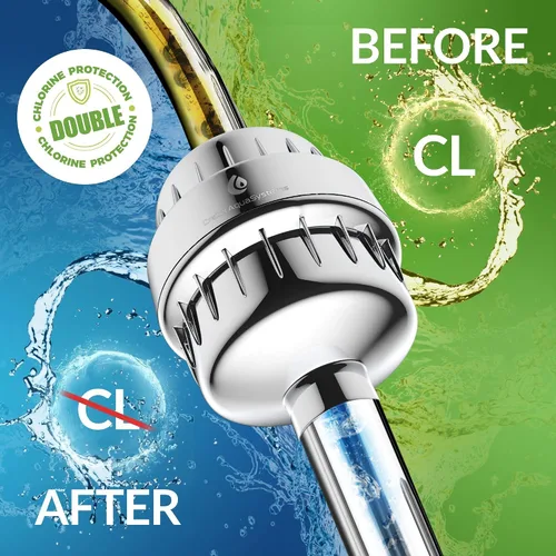 Miniatura 3 de Filtro de agua de ducha de 15 etapas para eliminar el plomo del fluoruro de cloro, 2 cartuchos para filtros de alcachofa de ducha, suavizante