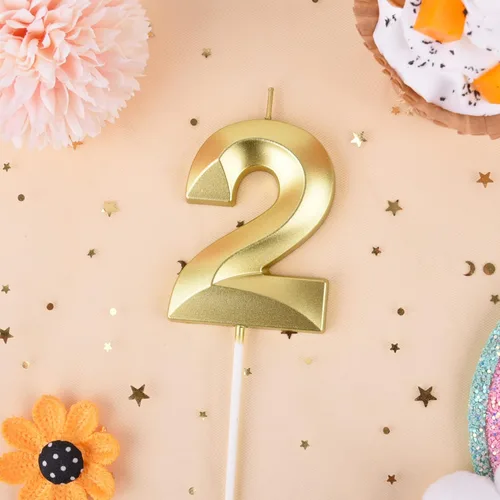 Miniatura 2 de PHD CAKE Velas de cumpleaños de 2 números de 7 cm de oro con diamantes, velas de número dorado, velas de número para pastel, celebración de fiesta