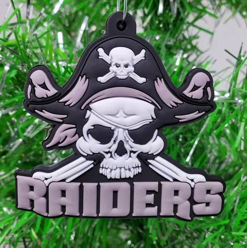 Miniatura 5 de Juego de adornos navideños con temática de equipo de fútbol plateado y negro
