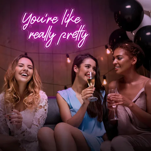 Miniatura 8 de Señal de neón "You're Like Really Pretty", señal de neón rosa para decoración de pared Señal de neón "You're Like Really Pretty" para recámara