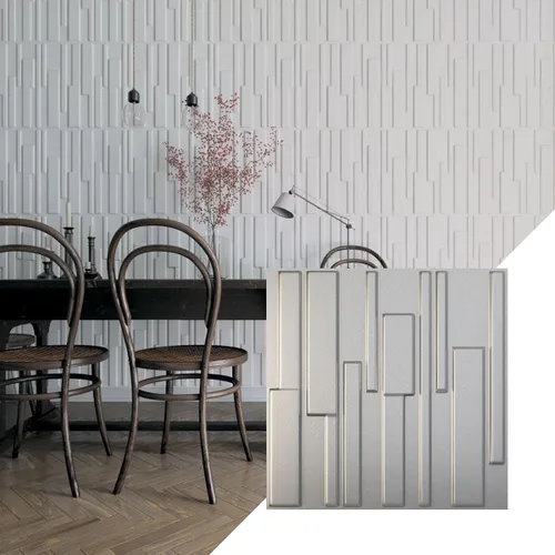 Miniatura 12 de Ekena Millwork Wigan EnduraWall 19 5/8 pulgadas de ancho x 19 5/8 pulgadas de alto, Wigan EnduraWall Decorativo 3D Panel de pared cubre 2.67 pies