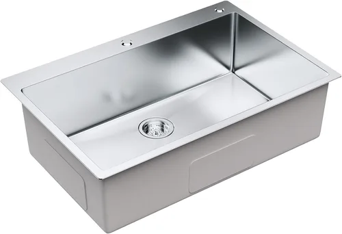 Miniatura 9 de VEVOR Estación de trabajo de cocina de 33 pulgadas, montaje superior de acero inoxidable 304, estilo granja con un solo tazón integrado con Plateado