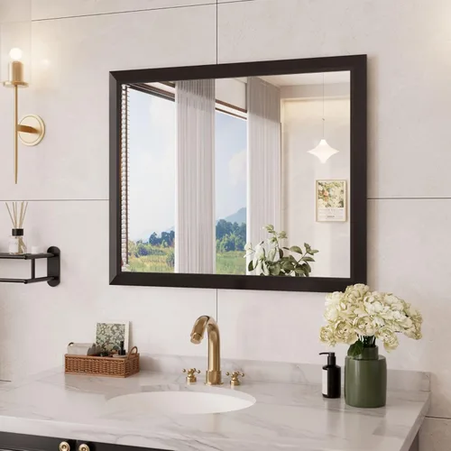 Miniatura 113 de Amorho Espejo de Baño Negro, Espejos de Pared de 24x30 Pulgadas con Marco de Metal Grueso para Sobre el Fregadero, Dormitorio, Sala de Estar