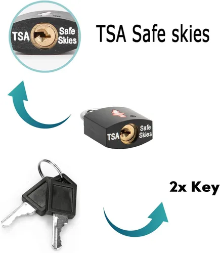 Miniatura 4 de Paquete de 8 candados TSA para maleta, candado de equipaje TSA para maletas, maletas y fundas de armas, cerradura de seguridad de latón macizo