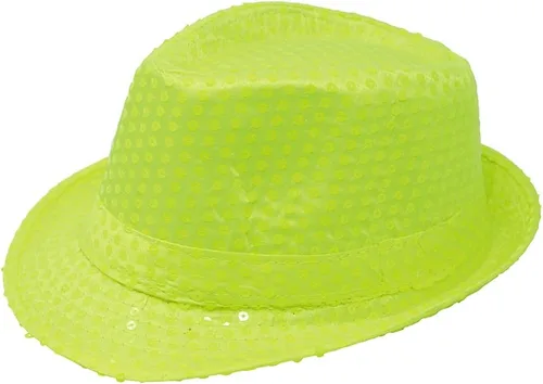 Miniatura 3 de FIESTAS GUIRCA GORRO GANGSTER LENTEJUELAS AMARILLO NEÓN