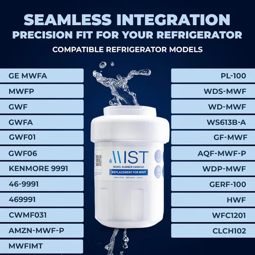 Miniatura 3 de MIST MWF Filtro de agua de repuesto para GE, filtro de agua para refrigerador compatible con MWFP, MWFA, GWF, HWF, Smart Water, WFC1201, Kenmore