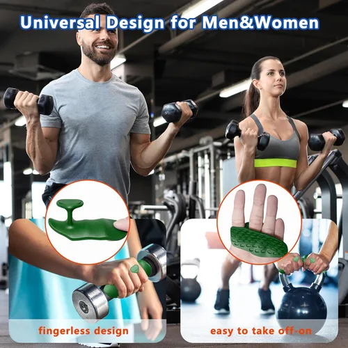 Miniatura 4 de Agarres de silicona para levantamiento de pesas, guantes de entrenamiento alternativos para hombres, agarre antideslizante para entrenamiento
